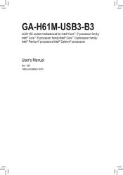 Gigabyte GA-H61M-USB3-B3 Manual