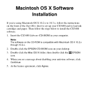 Epson CX5400 EPSON Software Installation Instructions (OS X)