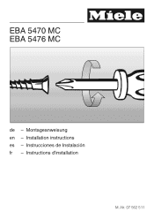 Miele CVA 4066 Installation manual for Trim Kit