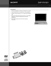 Sony DVP-FX1021 Marketing Specifications