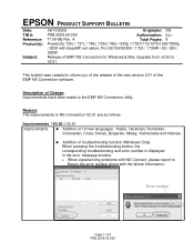 Epson PowerLite 737c Product Support Bulletin(s)