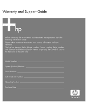 HP Pavilion w5400 Warranty and Support Guide