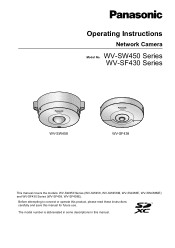 Panasonic WV-SW458 Operating Instructions