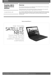 Toshiba Satellite NB10 PU141A-02D03V Detailed Specs for Satellite NB10 PU141A-02D03V AU/NZ; English