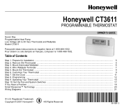 Honeywell CT3611 Owner's Manual