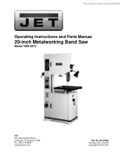 JET Tools VBS-2012 User Manual