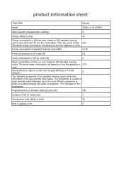 Zanussi ZSLN1211 Product information sheet
