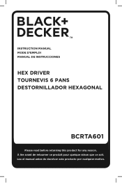 Black & Decker BCRTA601I Instruction Manual