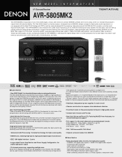 Denon AVR-5805MK2 Literature/Product Sheet