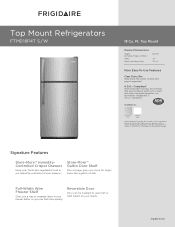 Frigidaire FTMD18P4TS Product Specifications Sheet