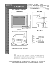 Sony KV-36FV300 Dimensions Diagrams