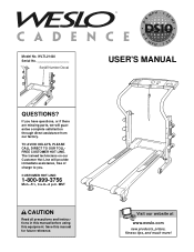 Weslo Cadence Ds10 Treadmill English Manual