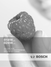 Bosch B24IW50NSP Use & Care Manual