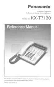 Panasonic T7130-B KXT7130 User Guide