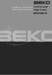Beko EFC51824 Installation and Operation Instructions