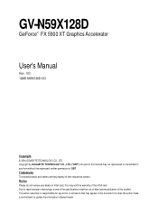 Gigabyte GV-N59X128D Manual