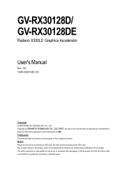 Gigabyte GV-RX30128DE Manual