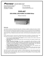 Pioneer DVR-A07 Product Brief