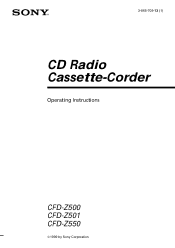 Sony CFD-Z501 Operating Instructions