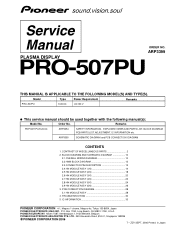 Pioneer PRO-507PU Service Manual