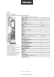 Miele F 2472 Vi Product sheet