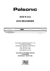 Palsonic DVDR212 Owners Manual