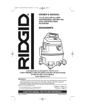 Ridgid RV2400HF Owners Manual