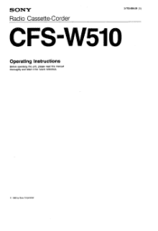 Sony CFS-W510 Users Guide