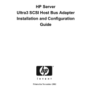 HP Server tc2120 HP Server Ultra 3 SCSI Host Bus Adapter Installation and Configuration Guide