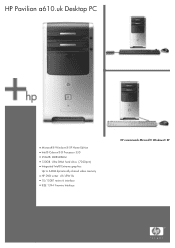 HP Pavilion a600 HP Pavilion Desktop PC - a610.uk Product Specifications
