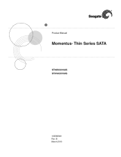 Seagate Momentus Thin Momentus Thin SATA Product Manual