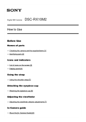 Sony DSC-RX10M2 Help Guide (Printable PDF)