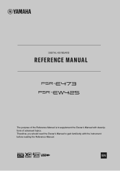 Yamaha PSR-EW425 PSR-E473/PSR-EW425 Reference Manual