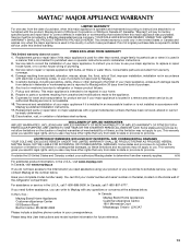 Maytag M8RXNGMBS Warranty Information