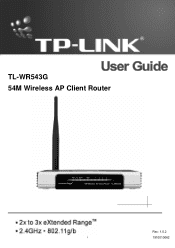 TP-Link TL-WR543G User Guide