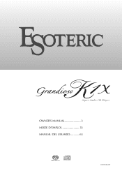 Esoteric Grandioso K1X SE Owners Manual EN FR SP