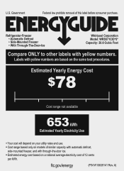 Whirlpool WRS571CIDM Energy Guide