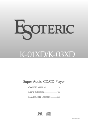 Esoteric K-03XD Black Edition Owners Manual EN FR SP