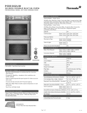 Thermador POD302LW Product Spec Sheet