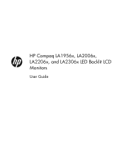 Compaq LA2006x LA1956x LA2006x LA2206x and LA2306x LED Backlit LCD Monitors User Guide