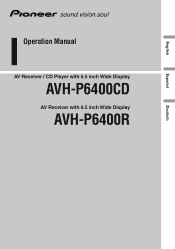 Pioneer AVH-P6400 Operation Manual