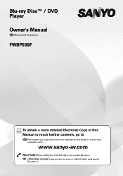 Sanyo FWBP505F Owners Manual