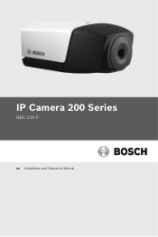 Bosch NBC-225-P Operation Manual