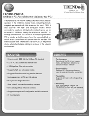 TRENDnet TE100-PCIFX Data Sheet