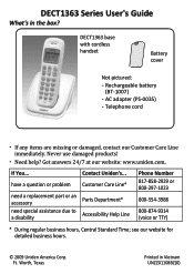 Uniden DECT1363 English Owners Manual