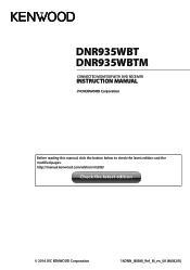Kenwood DNR935WBT Instruction Manual