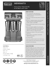 Waring WDM360TX Specifications Sheet