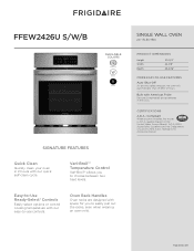 Frigidaire FFEW2426UB Product Specifications Sheet