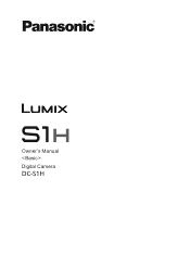 Panasonic LUMIX S1H DC-S1H Basic Operating Manual