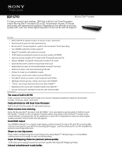 Sony BDP-S790 Marketing Specifications
